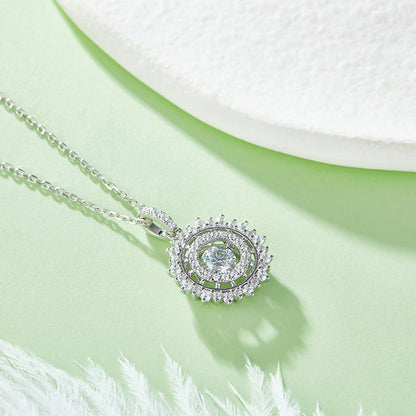 Set With Top-quality Moissanite, This Luxurious And Fashionable Light Luxury Trend Jewelry Necklace Pendant Is Made Of S925 Silver Electroplated With Platinum