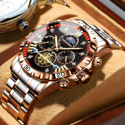 Business Luminous Waterproof Flywheel Quartz Watch