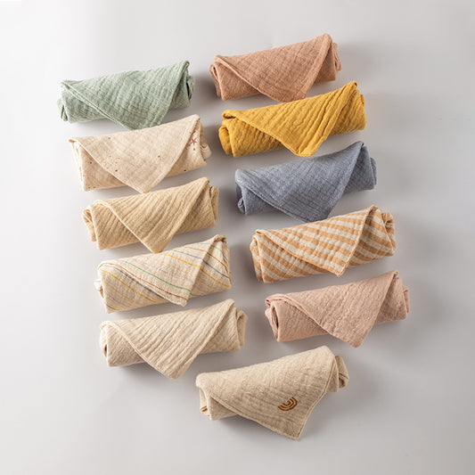 Simple Baby Gauze Cotton Four-layer Square Towel Saliva Towel Face Cloth Color Nursing
